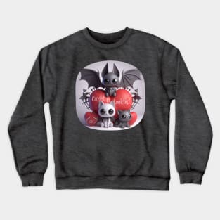 Cute Cat & Bat - Caught U Looking Crewneck Sweatshirt